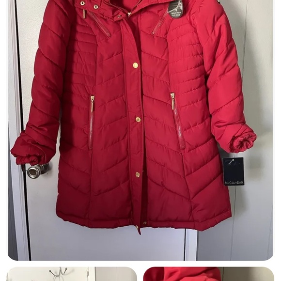 NWT Winter Coat, Red sz. L - Picture 6 of 7